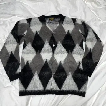 UNIVERD72 가디건 카드 코번 아가일 모헤어 터치 기모