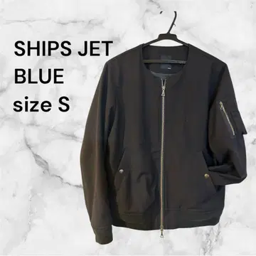 SHIPS JET BLUE 노카라 점퍼 블루종 S