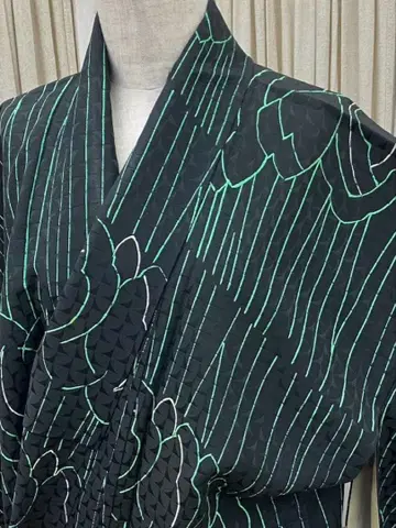 순수 실크 이중 기모노 츠케사게 코몬 로우케츠 염색