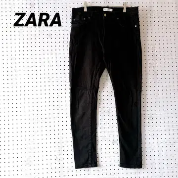 자라 블랙 데님 스키니 팬츠 심플 무지 (44) 면 혼방 스트레치