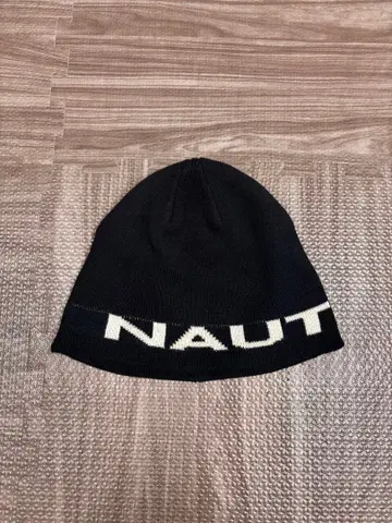 Nautica 블랙 니트 모자 로고