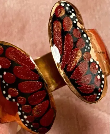 레어 나비 뱅글 핑크 골드 컬러 프리 사이즈