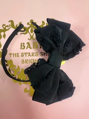 BABY, 그로그랭 리본 머리띠 블랙