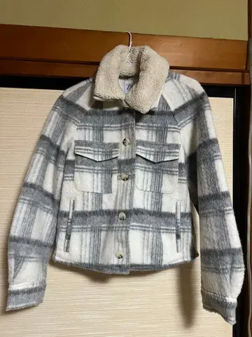 ZARA 플리스 체크 자켓