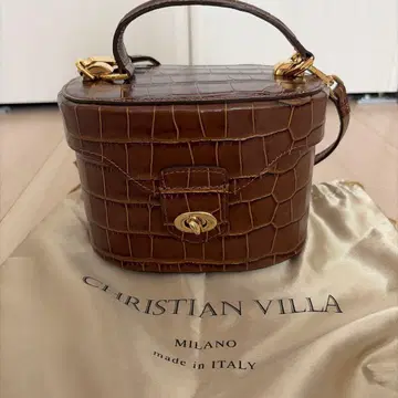 CHRISTIAN VILLA 핸드백 엠보 브라운