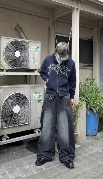 MENES 블랙 데님 L