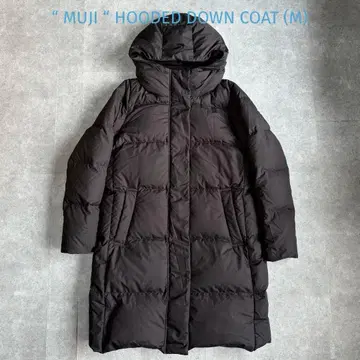 [ 새상품급 ] 무인양품 후디드 다운 코트 남녀 공용 M 블랙 MUJI