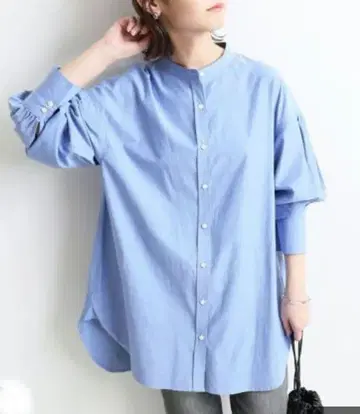 SLOBE IENA 볼륨 슬리브 밴드 카라 블라우스