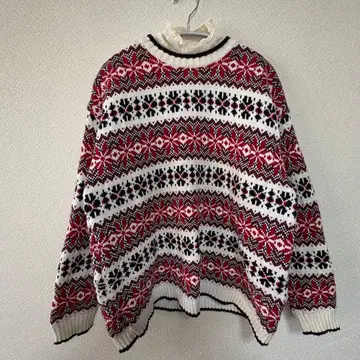 노르딕 스웨터 페어아일 패턴 긴팔 니트 스웨터 빈티지