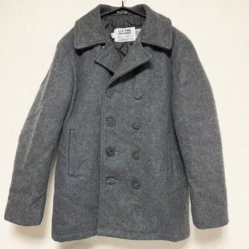 SCHOTT 샷 피코트 USA제 울 퀼팅 40 그레이