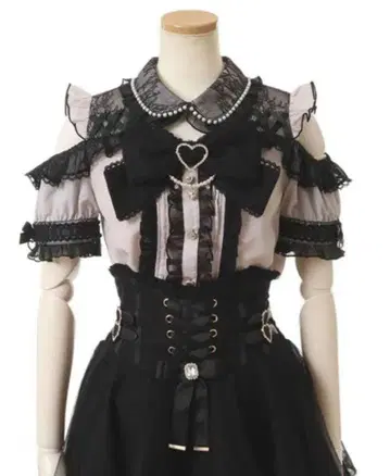 리즈리사 블라우스 정품 BIG 리본 오픈 숄더 블라우스 반팔