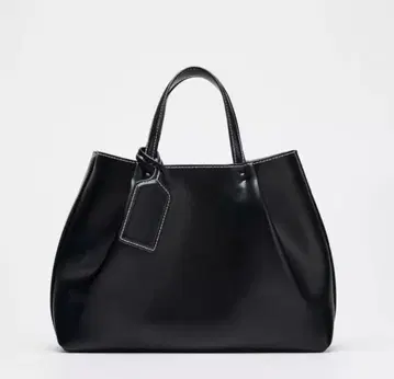 [ 완판템 ] ZARA/자라 스티치 시티백 가죽 핸드백 숄더