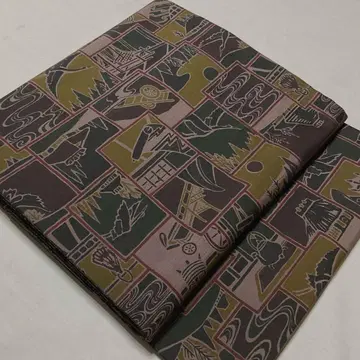 순수 실크 나고야 오비 학의 보은 전 통 패턴 9촌