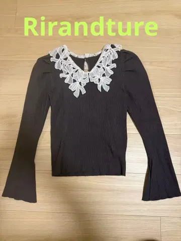 Rirandture 리본 레이스 니트 풀오버