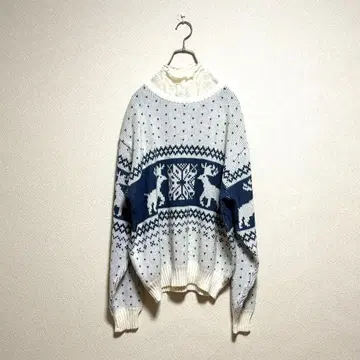 used 빈티지 여성용 노르딕 니트 스웨터 XL