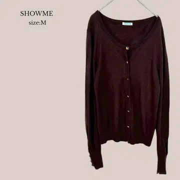 SHOWME 니트 가디건 긴팔 U넥 울 실크 캐시미어 혼방