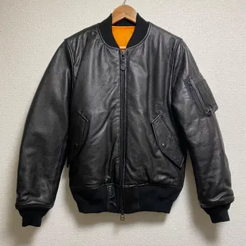 시프 가죽 MA1 자켓 더블 지퍼