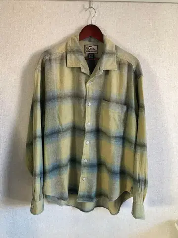 90s quiksilver 체크 셔츠 라이트 그린
