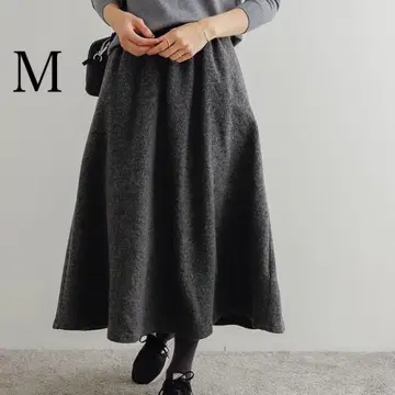 울 혼방 컷 스커트