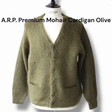 A.R.P. 프리미엄 모헤어 가디건 올리브 모헤어