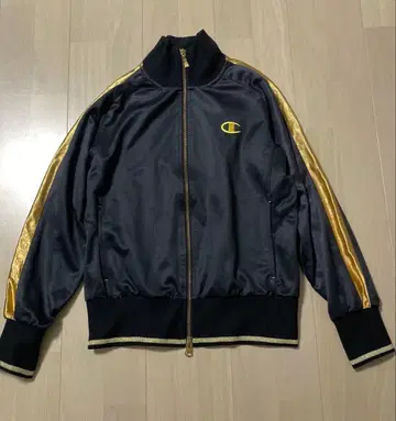 Champion 더블 ZIP 저지 블랙 x 골드 M