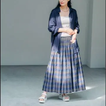 새상품급! Elura 네이비 린넨 레이온 셔츠 네이비