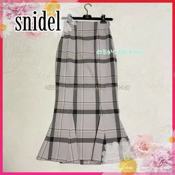 snidel 하이웨스트 머메이드 스커트 체크