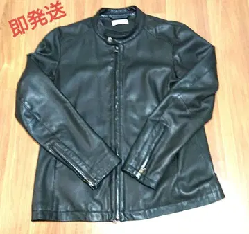 익명 배송 Lui's 블랙 블랙 가죽 자켓 라이더 자켓 L