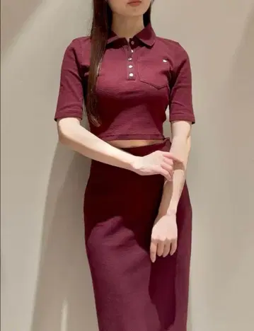 SNIDEL 하프 슬리브 폴로 컷 세트 BRW 0 사이즈