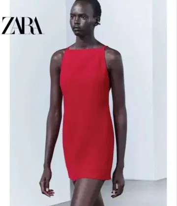 ZARA 빨간색 슬리브리스 미니 원피스