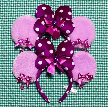 미니 머리띠 귀찌 포함 보라색 퍼플 디즈니 2개