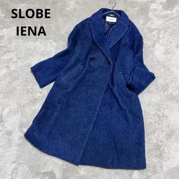 컨디션 최상 슬로브 이에나 캐시미어 혼방 헤링본 샤기 체스터 코트