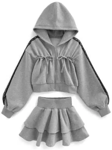 GRL 리본 후드티 미니 스커트 맨투맨 셋업 pm598