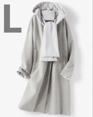 새상품급 마법의 써모 리버서블 울 코트 노카라 그레이 캐시미어 혼방