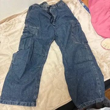데님 카고 팬츠
