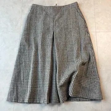새상품급 23구 글렌체크 플레어 스커트 그레이 계열 44 빅 사이즈