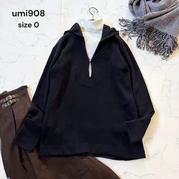 45rpm umi908 울 100% 니트 풀오버 후드