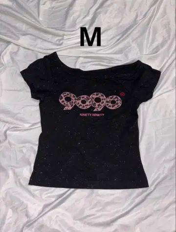 9090 girl OG Logo Off Shoulder Glitter