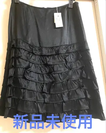 미사용 새상품 나넷 레포 스커트 블랙 티어드 사이즈 6 일본제