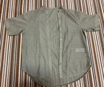 [23구 온워드 카시야마] 올리브 그린 메쉬 반팔 블라우스