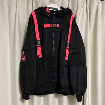 ACDCRAG 소용돌이 번개 자켓 고양이 귀 사이버 펑크 핑크