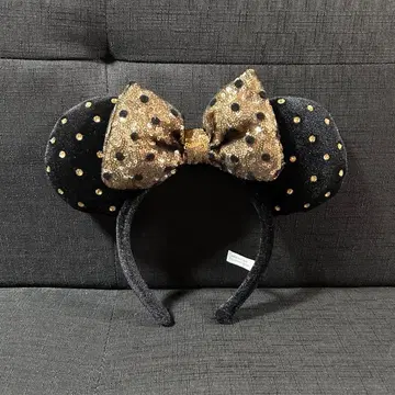 디즈니 머리띠 블랙과 금 도트 반짝반짝