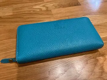 LIERRE 리에르 라운드 지퍼 장지갑 코이즈 블루