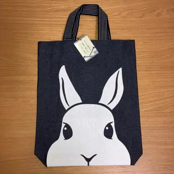 미사용 택 포함 쿠라시키 데님 토트 토끼