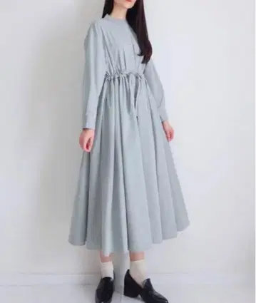 원피스 긴팔 롱 기장 노카라 PURIL