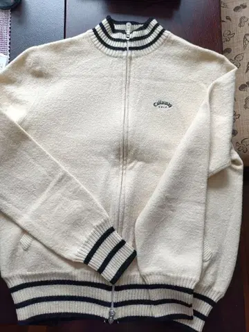 캘러웨이 골프 풀 집업 울 니트 블루종 L