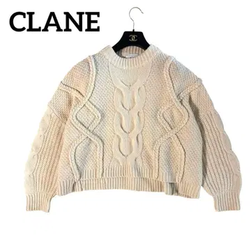 새상품급 CLANE 케이블 니트 베이지 1 입체편성 스웨터 가을/겨울