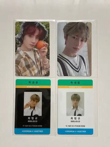 TXT 범규 서머패키지 시즌그리팅 학생증 4장 세트