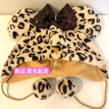 디즈니 미니 레오파드 무늬 팬캡 브라운 갈색