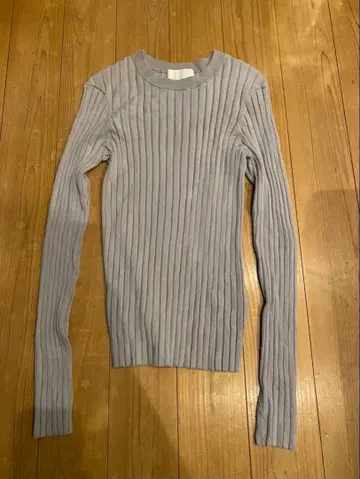 GALLARDAGALANTE 리브 긴팔 스웨터 그레이